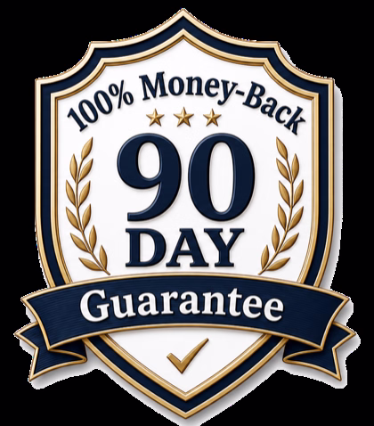 90-day 100 percent money-back guarantee